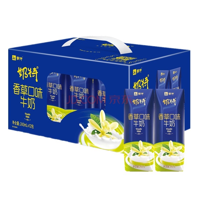 广东福利：蒙牛 奶特香草口味牛奶 243ml*12盒
