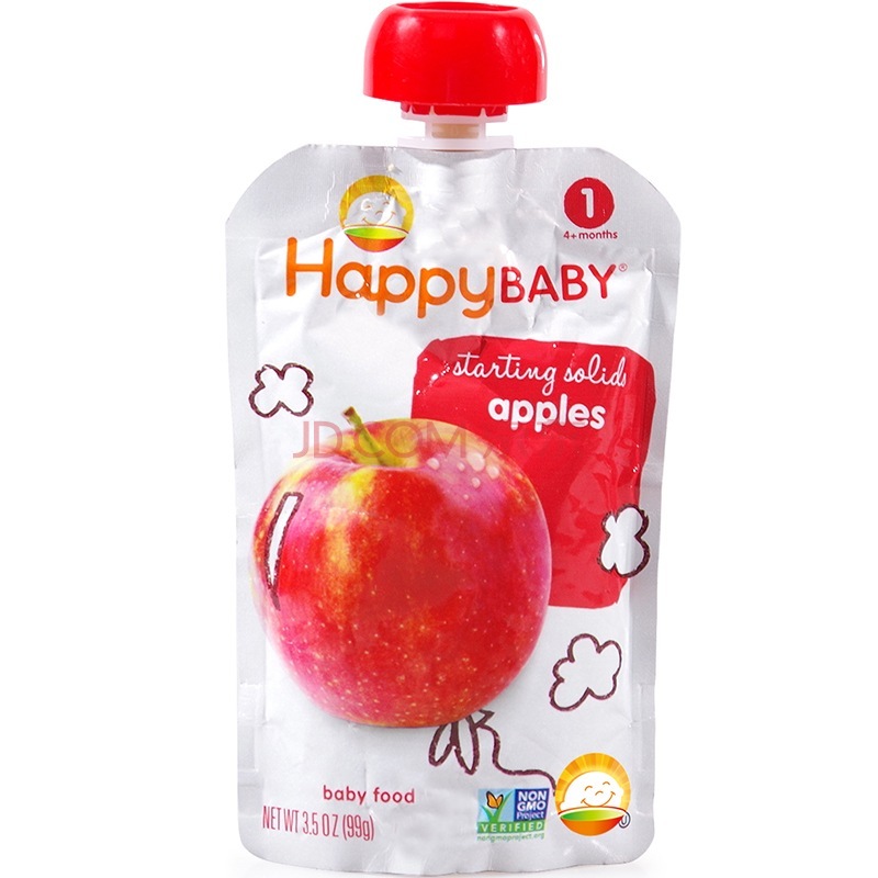单买好价！happybaby禧贝 苹果泥婴儿辅食1段 99g  14.5元