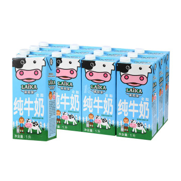 限地区：LAiKA 莱爱家 全脂牛奶 1L*12盒 整箱装 65元