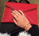 【美亚直邮】Rebecca Minkoff Leo 女士真皮信封手拿包 $55.04（约362元）