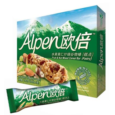 Alpen欧倍  水果+果仁什锦谷物棒（糕点）  1.9元