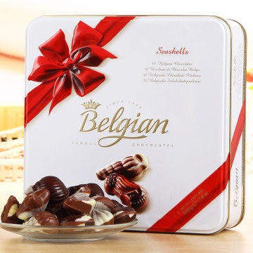 比利时进口 Belgian白丽人贝壳形巧克力500g（250g*2）折99.5元（199，买1送1）