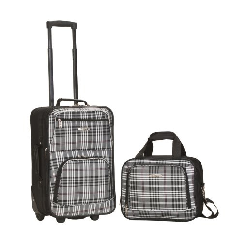 Rockland 中性 登机箱 F102 黑格 19寸拉杆箱+14寸手提袋套箱  199元包邮（299-100）