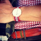 【美亚直邮】Daniel Wellington 0112DW 多彩尼龙表带石英男表 $92.59（约605元）