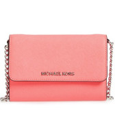 MICHAEL Michael Kors Large Jet Set 珊瑚粉真皮斜跨小包 $94.8（约616元）