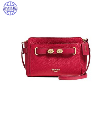 COACH/蔻驰 Swagger系列 牛皮双扣拉链小号耳朵包