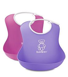 BABYBJORN 软胶防碎屑围嘴 粉色+紫色 2只装 89元包邮