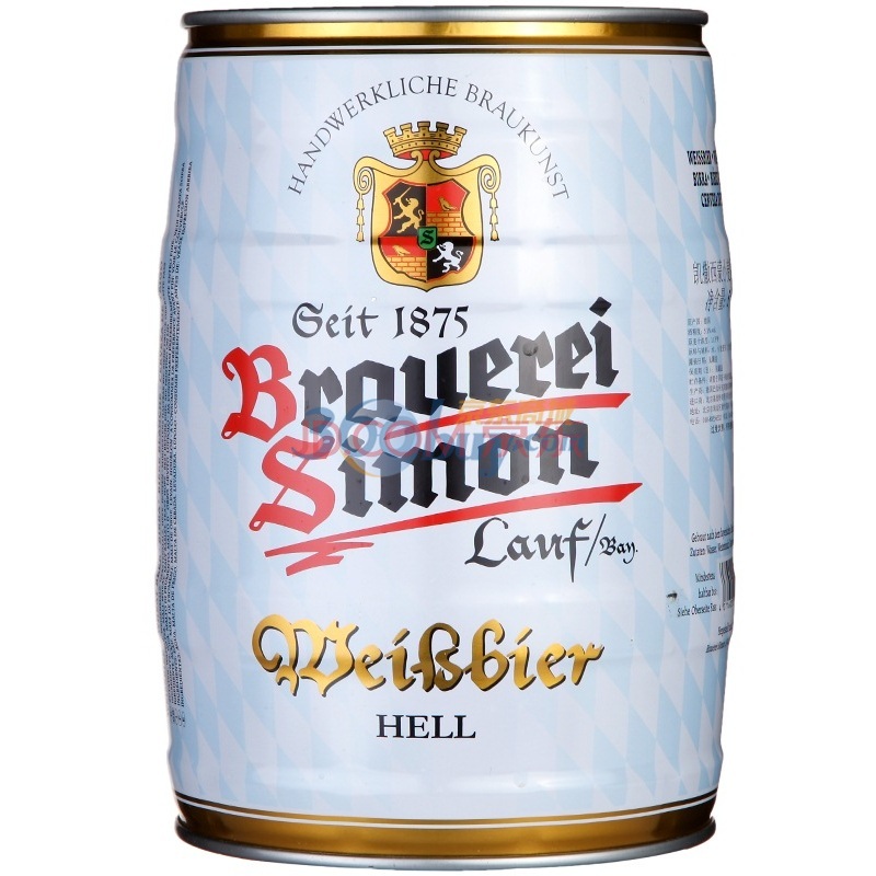 德国 Kaisersimon 凯（恺）撒西蒙小麦白啤酒5L  59元