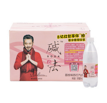 碱法 荔枝口味苏打汽水 500mlx15瓶  折34元（59元，99-50）