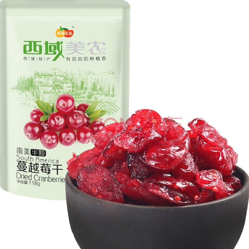 西域美农 蔓越莓干（半颗）118g   折3.9元（19.9元5件）