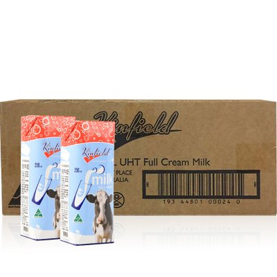 澳大利亚进口 Kinfield 金菲尔德 全脂牛奶250ml*24盒  49元