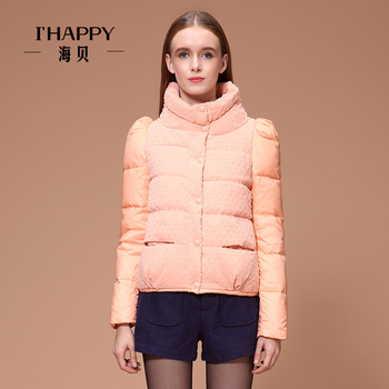 反季好价：I happy海贝  高领公主袖短款羽绒服  79元包邮
