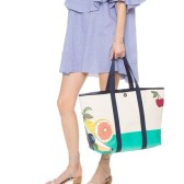 度假吧！Tory Burch Penn 贴布花绣拉链手提袋低至5折 $175（约1137元）