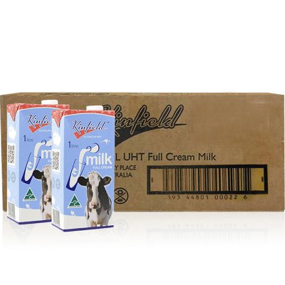 Kinfield 金菲尔德 全脂牛奶1L*12盒  59元