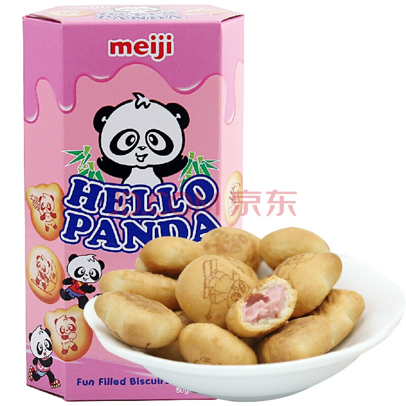 新加坡进口！ meiji 明治 巧克力/草莓/奶油 夹心饼干 50g  2.5元（5元，99-50）