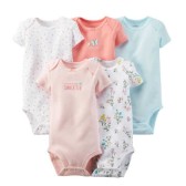 Carter's卡特女童短袖纯棉包屁衣5件装 $7.8（约50元）