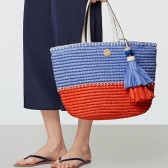 美美度假风！Tory Burch 流苏草编手提袋限时8折 $200（约1300元）