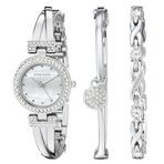 Anne Klein AK/1869SVST女士施华洛奇水晶石英手表