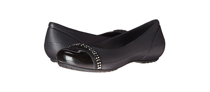Crocs 卡洛驰 Cap Toe Rhinestone Band 时尚平底鞋
