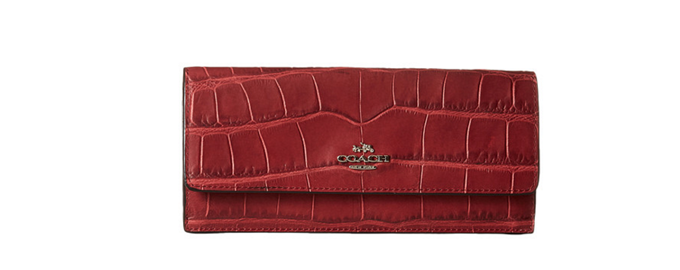COACH 蔻驰 Embossed Croco Soft 女士长款钱包