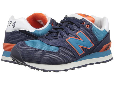 New Balance ML574 男士复古跑鞋 橘蓝配色