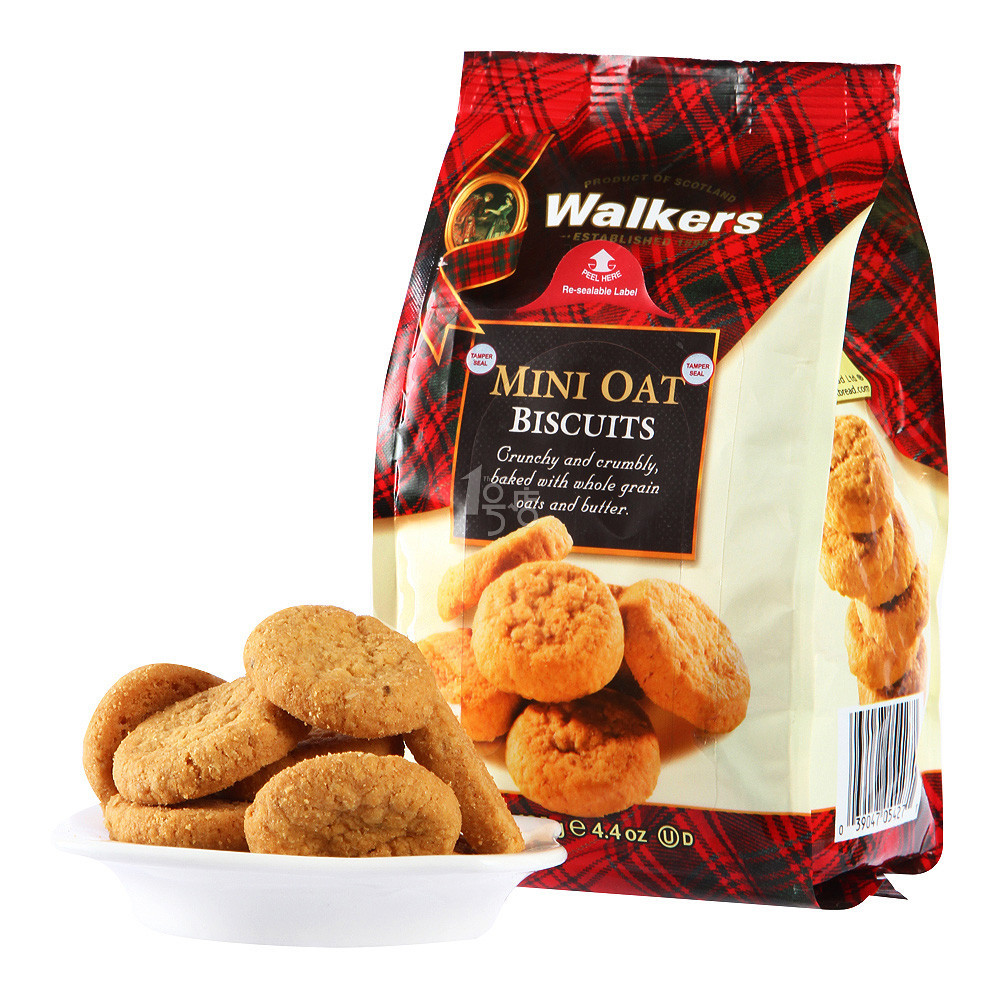 英国进口 Walkers沃尔克斯 迷你燕麦黄油酥饼 125g