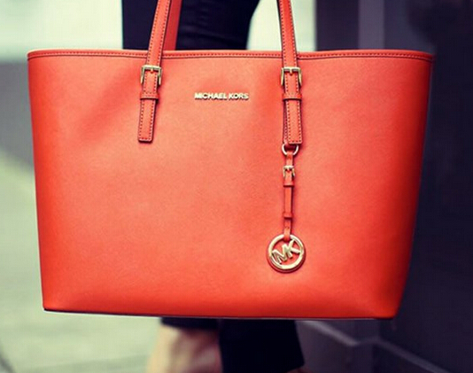 MICHAEL Michael Kors Jet Set Travel TZ女士真皮托特包 红色