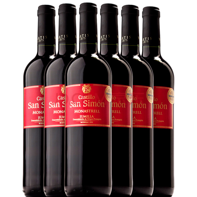 西班牙进口 San simon 西莫 半干红葡萄酒 750ml*6瓶 99元包邮（可300-60/600-150）