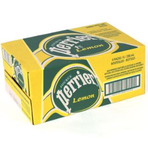 巴黎水Perrier 气泡矿泉水 柠檬味 玻璃瓶装 200ml*24瓶 法国进口   