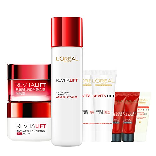 L'OREAL PARIS巴黎欧莱雅 复颜抗皱套装（眼霜15ml+柔肤水175ml+修颜霜50ml+小样5件套）  260元（399-200）