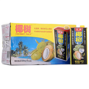 椰树 椰子汁利乐包 合意盖1L*12盒  整箱