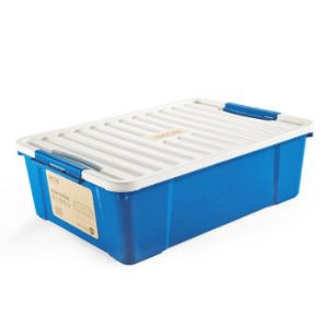 亿高 塑料床底收纳箱 天空蓝 35L*3个   
