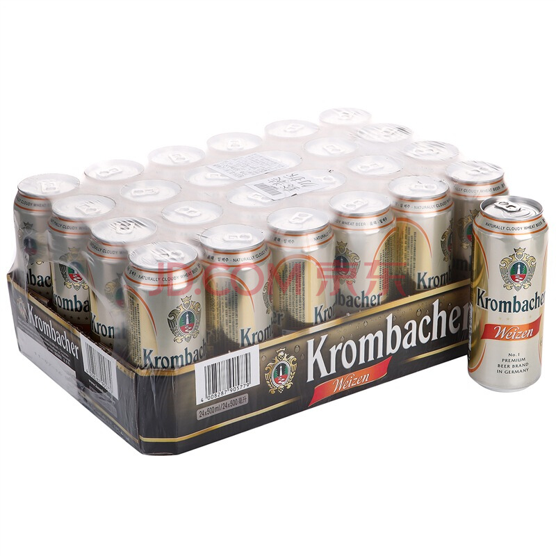 德国进口 Krombacher 科隆巴赫 小麦啤酒500ml*24听+酒杯 109元