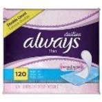 Always 持久干爽超薄护垫 120片x2包