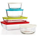 Pyrex Easy Grab 多彩 玻璃保鲜盒/玻璃烤盘 10件套