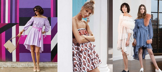 Shopbop：仙到死！Caroline Constance 露肩上衣连衣裙