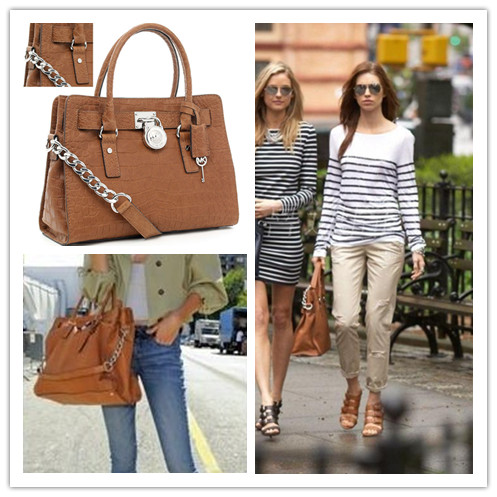 Michael Kors Hamilton 女士中号真皮锁头包