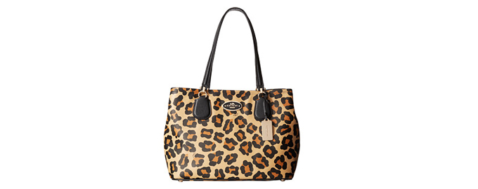 COACH Ocelot Kitt Carryall 蔻驰真皮豹纹手提包