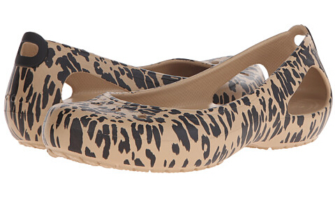 Crocs 卡洛驰 Kadee Animal Print 女士平底鞋