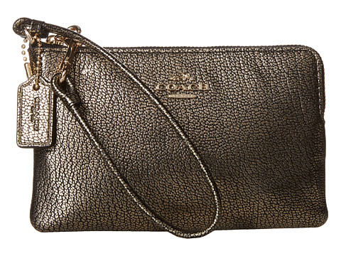 COACH 蔻驰Box Program Smooth Corner Zip女士真皮拉链手腕包/钱包