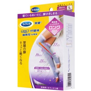 日本进口 爽健Dr.Scholl QttO纤腿袜睡眠型长筒袜M   