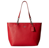 COACH Polished Pebble Leather Sophia Tote 红色真皮手袋 $147.99（约965元）