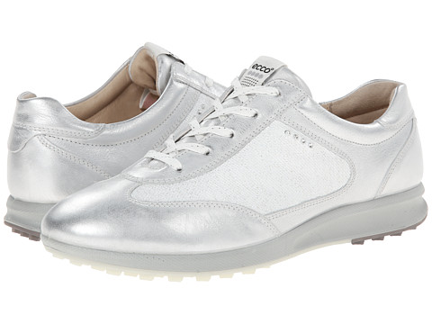 ECCO爱步Golf Street EVO One Luxe女士真皮休闲鞋 银色款