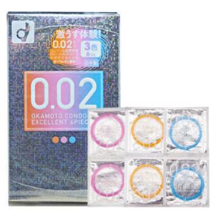 冈本Okamoto 002 安全套 三色装 6个   