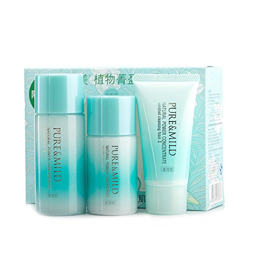 PURE MILD 泊美 植物菁盈粹 滋润型 体验套装（洁面50g+化妆水90ml+乳液70ml）49元