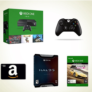 Amazon：Microsoft 微软 Xbox One 1TB Holiday限定版主机 + 额外手柄 + $50美亚礼品卡