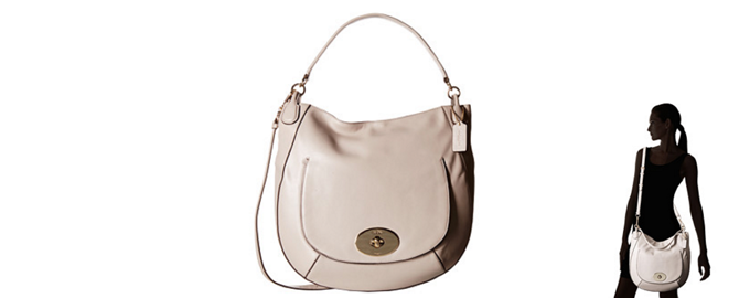COACH Smooth Leather Circle Hobo 真皮手提斜挎包