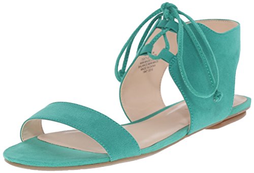 Nine West 玖熙 Jadlin 女士麂皮系带平底糖果色凉鞋
