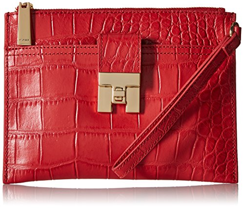 TOMMY HILFIGER Turnlock Croco真皮手拿包