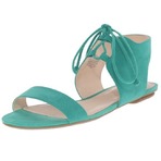 白菜价！Nine West 女士系带平底糖果色凉鞋